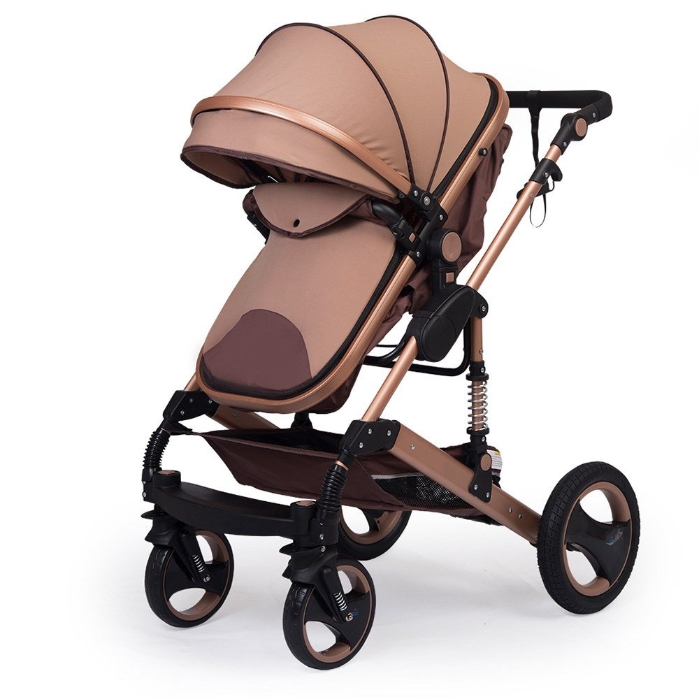 Kinderwagen California, 3 in 1 Kombikinderwagen Megaset 8 teilig inkl. Babywanne, Sportwagen, Babyschale, und Zubehör, zertifiziert nach der Sicherheitsnorm EN1888, beige