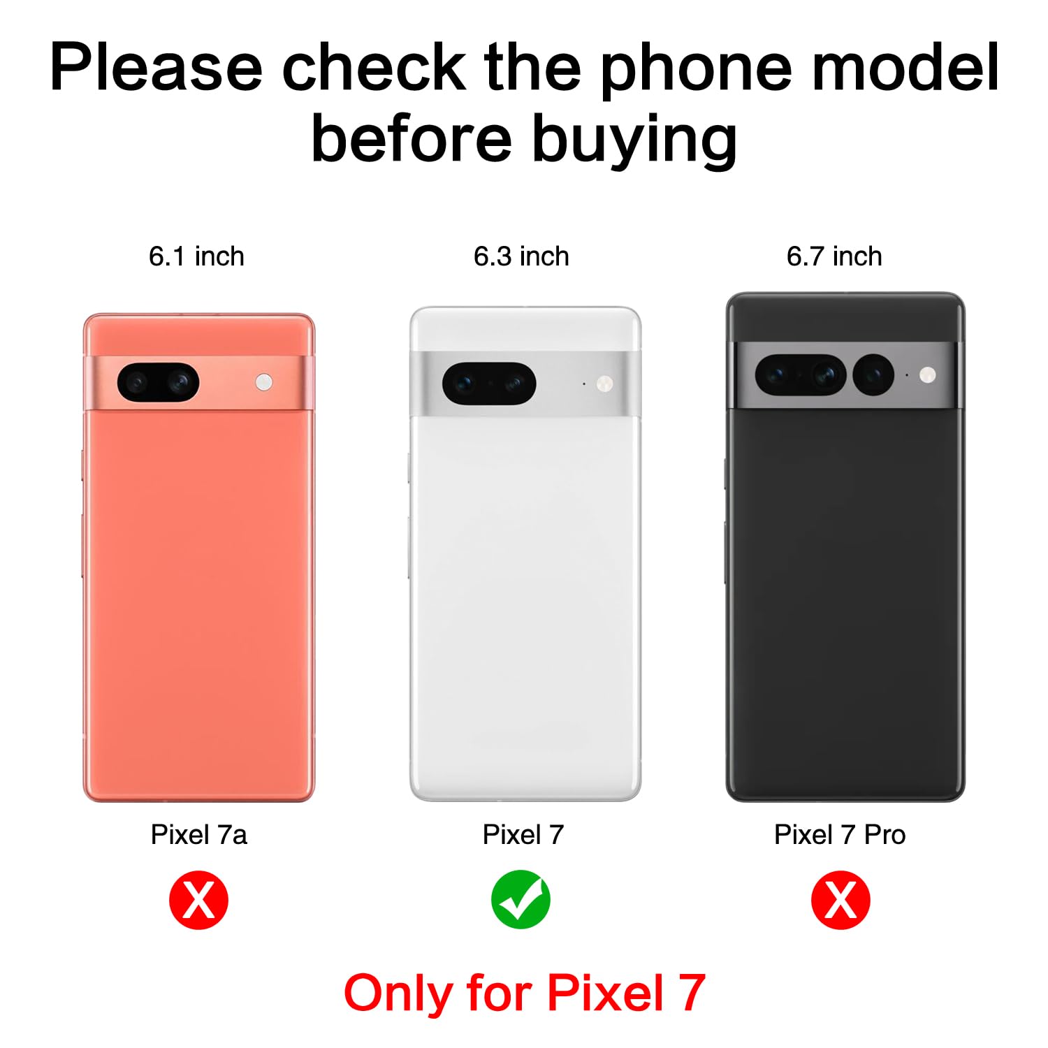 2 PCS for ASDAWN Back Rear Camera Lens Glass Replacement for Google Pixel 7 with Pre-Installed Adhesive, 6.3 Inches Pixel 7 Back camera Lens Glass kit with Installation Manual + Repair Tool Set