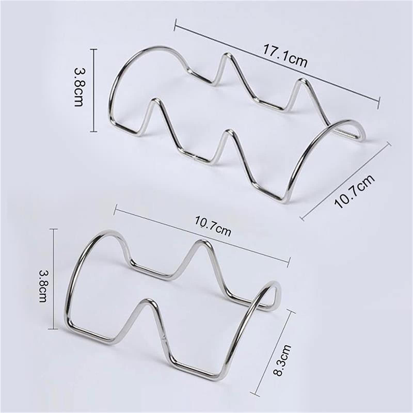 Taco Rack Shell Acier Inoxydable Taco Holder Stand Plateau Rack Four Restaurant Taco Grill Holder (Color : Silver, Size : 17.1x10.7x3.8cm)