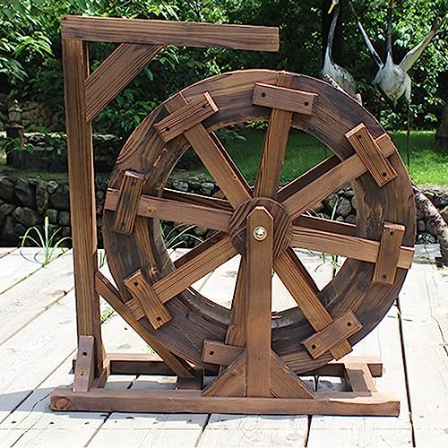 Fontana con Cascate,Fontana Ruota Rocciosa Ornamentale Rustico Vintage, Balcone Interno Esterno Decorativo per Giardino, Cortile del Patio, Portico, Cortile (Size : Diameter 30cm)