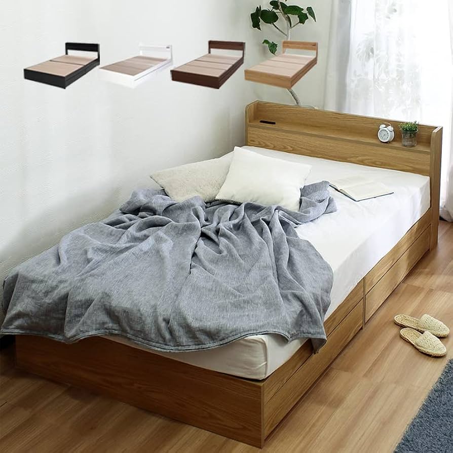 Amazon｜ベッドフレーム シングル ナチュラル 安い 木製 シングル