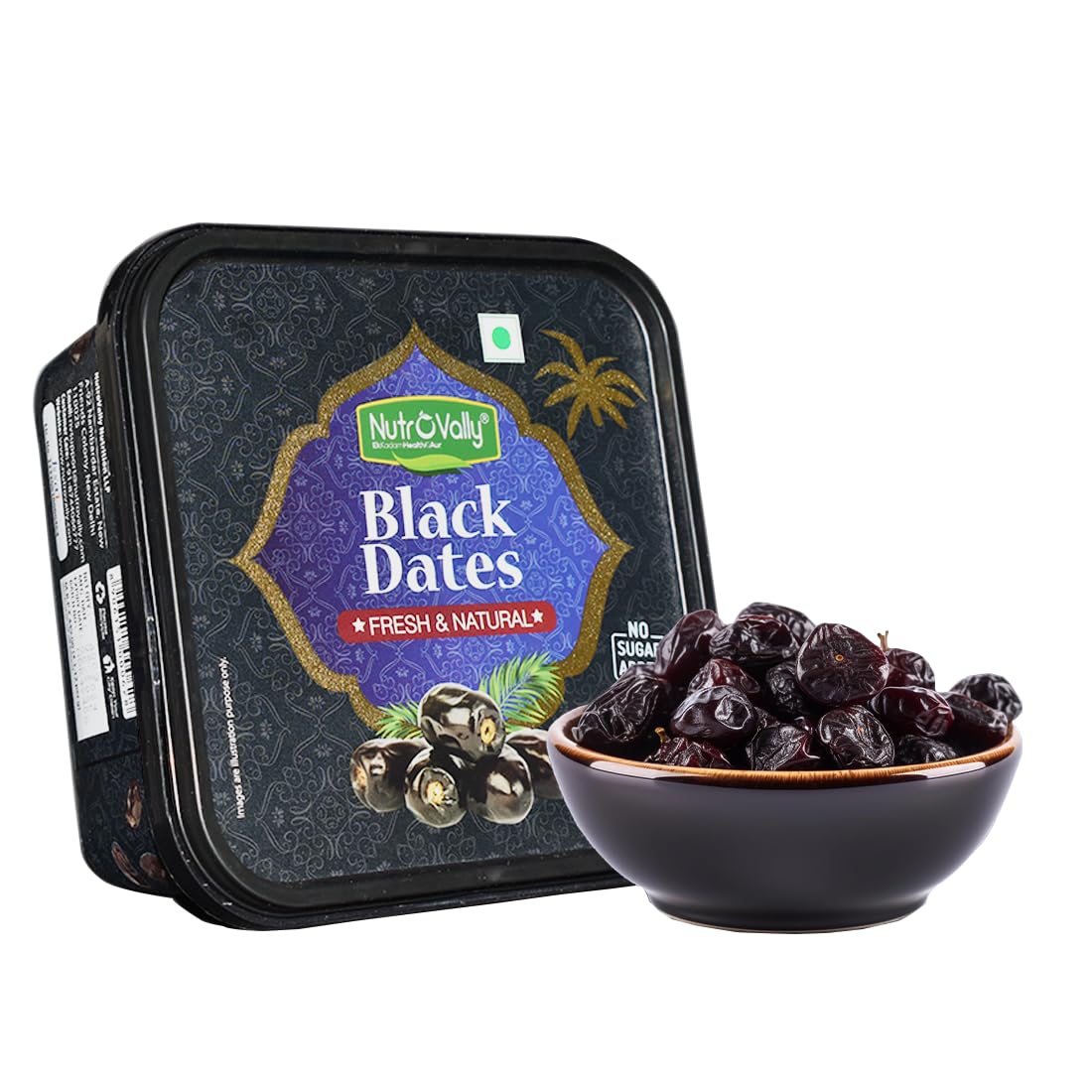 NutroVally Black Dates 400gm | Healthy & Nutritious khajur Dry Fruits | Rich in Protein and Vitamins khajoor | No Added Sugar Premium Vegan Dates (B0CWP8DCCQ) Amazon Price History, Amazon Price Tracker