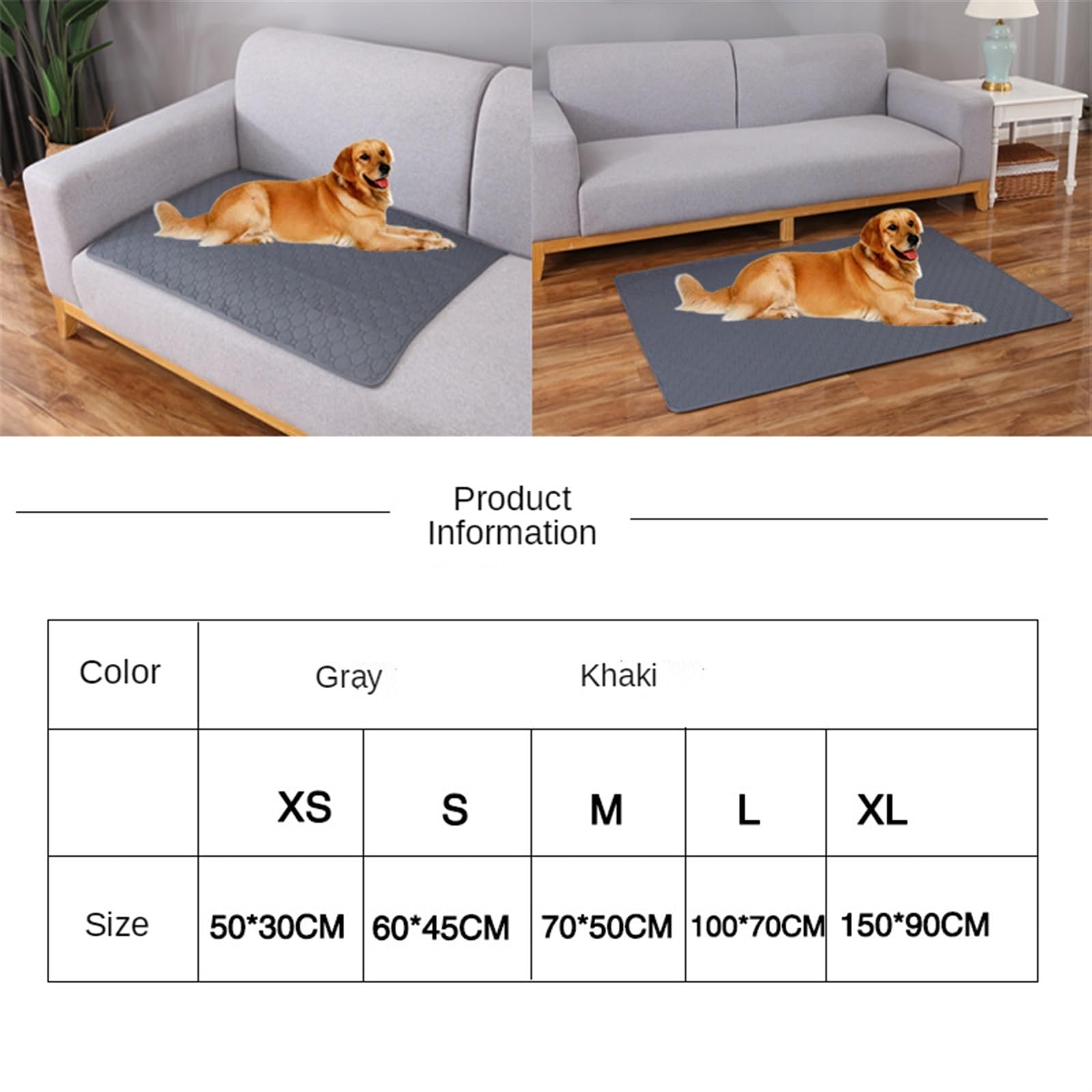 Tapis de Propreté Jetables Washable Reusable Dog Pet Diaper Mat Waterproof Training Pad Urine Absorbent Environment Protect Car Seat Cover Tapis de Propreté Réutilisables(GR�,XL 150x90cm)