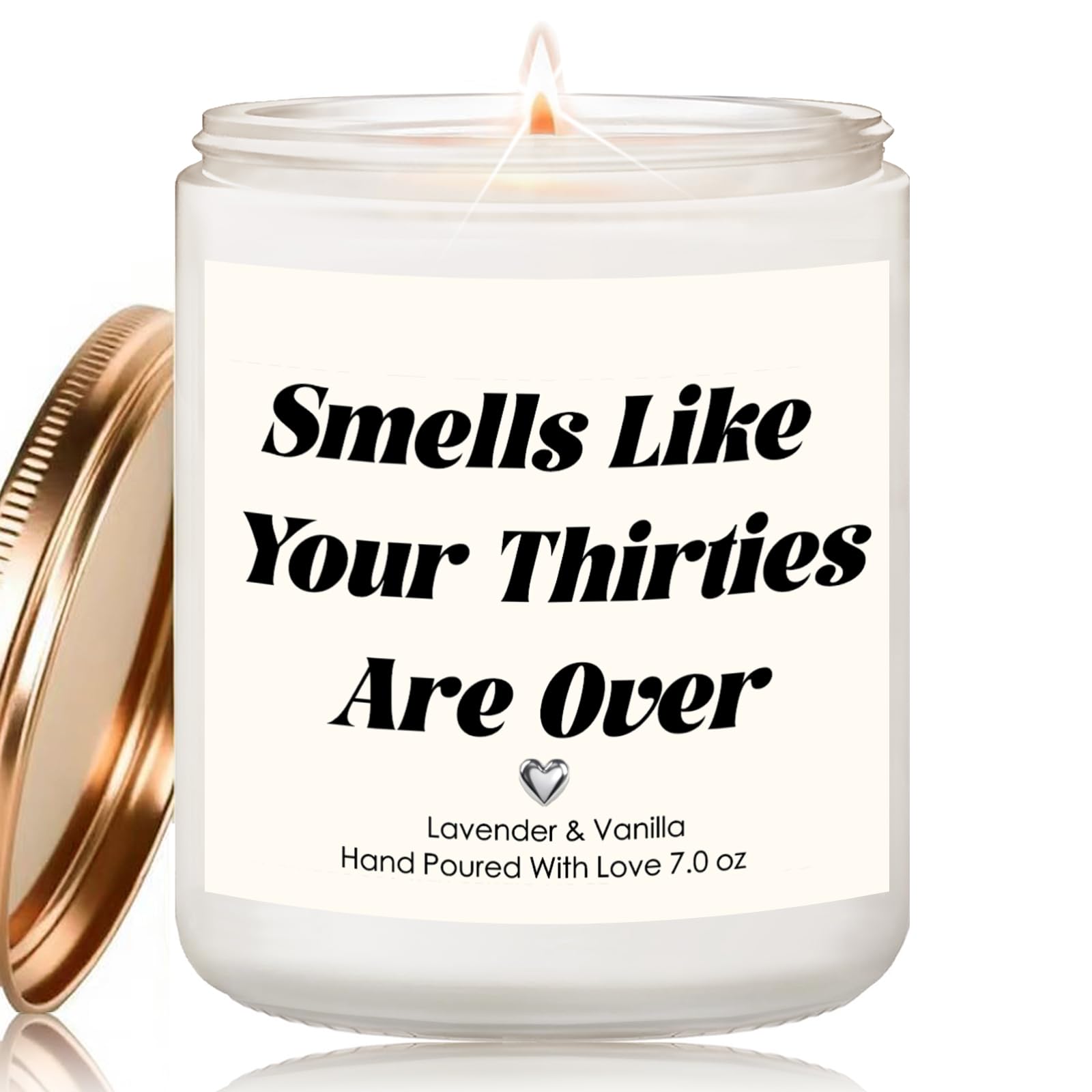 Funny 40th Birthday Gifts for Women Men, 40th Happy Birthday Candle, Soy Wax Lavender Scented Candle, Bday Present for Her Him Wife Husband Friends Sister Coworkers Bestie,7oz