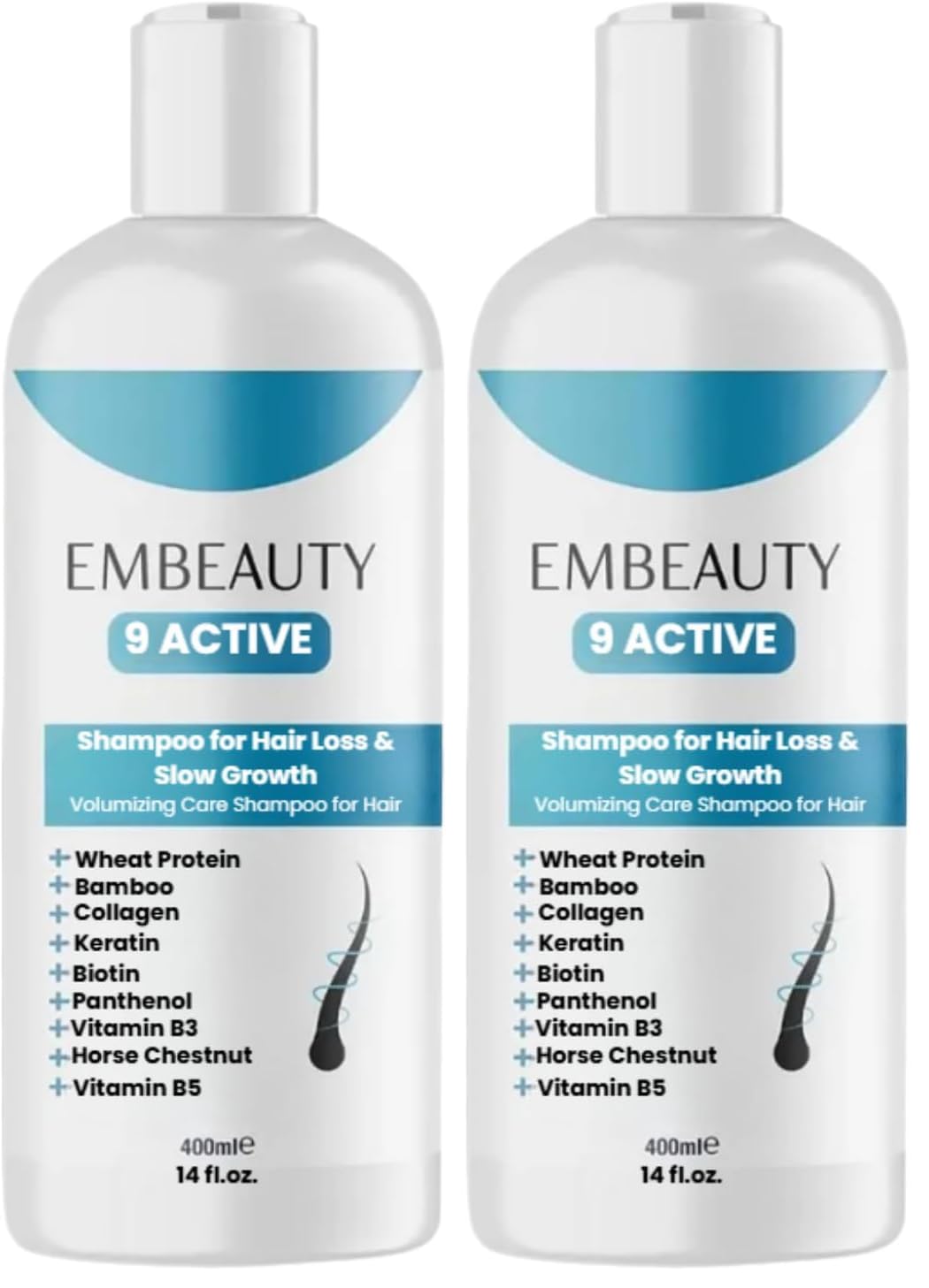 Embeauty Kolajen Ve Keratin Saç Dökülmesine Karşı Hızlı Sac Uzatan Dolgunlaştırıcı Onarıcı Besleyici Şampuan (2 paketi)