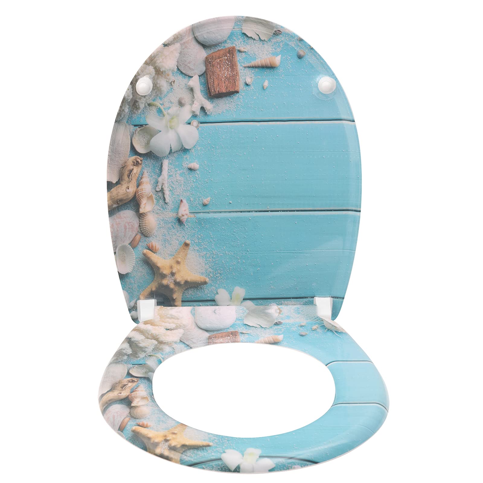 WOLTU Tapa de WC Tapa de Inodoro Asiento de Inodoro Bisagra de Cierre Suave Instalar Rápida