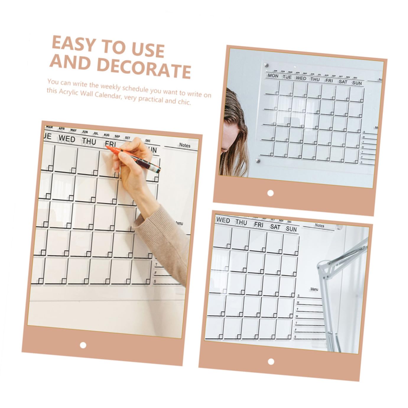 Operitacx 1satz Wandkalender Abwischbar Transparenter Wochenplaner Mit Und Whiteboard-stift Praktische Planungsboard Für Büro Zuhause Und Geschäfte