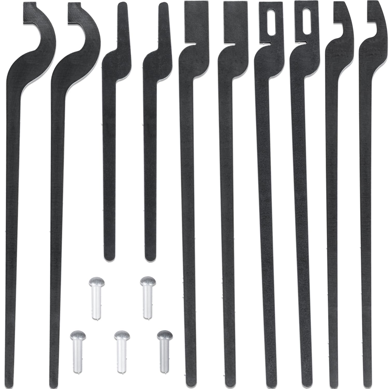 5 x DIY Rapid Tongs Bundle Set & Rivets Five Types of Blacksmith Tongs Forging Tongs For Blacksmith Beginner Further Smithing - 5 Pair of Tongs