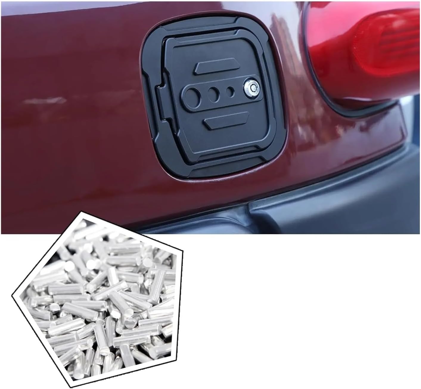 Compatible For Toyota FJ Cruiser 2007-21, Aluminum Alloy Replacement Car Fuel Tank Cover Mecha Gas Tank Gate Cap Trim Accessories(Mecha model)
