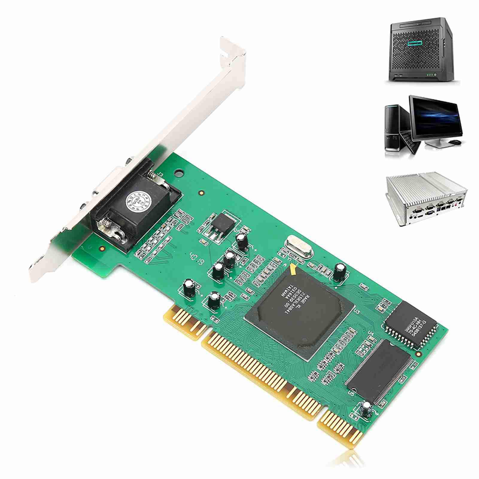 lvifloae Graphics Card VGA PCI 8MB Bit Desktop Computer Accessories Multi Display for ATI Rage XL PCB Board Graphics Card PC Graphics Card
