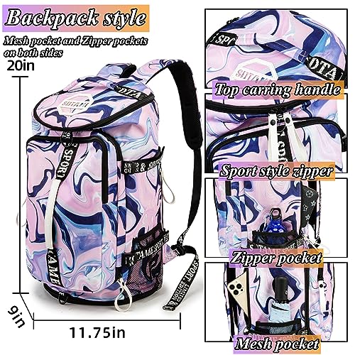 Image of Gym Duffle Bag Backpack,4‑Way Waterproof with Shoe Compartment Travel Hiking Laptop
