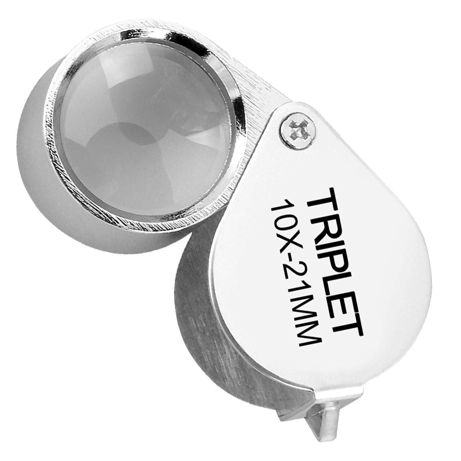 Bojueshaw Silver Folding Hand Magnifier,Metal Jewelry Magnifier,Small Simple Magnifier, Jewelry Antiques,Insect Observation, Newspaper Reading,Stamp Coins(10X)