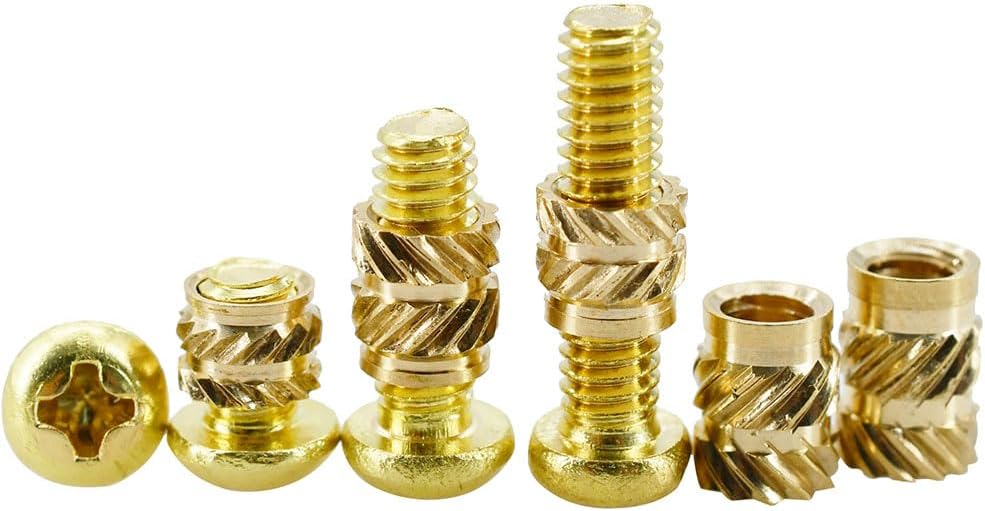 M2 M2.5 M3 M4 Brass Threaded Insert Nut and Bolts Set Cross Countersunk or Round Head Screws with Heat Knurled Nut Kit(M3B(420PCS))