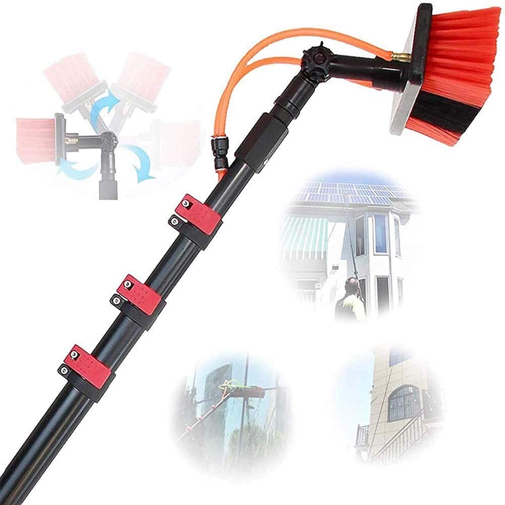 WXPGFEQ photovoltaic cleaner window cleaning pole 3-12m Window Cleaning Pole, Water Fed Telescopic Brush, Extendable Cleaner Conservatory Roof, Cleaning Photovoltaic and Solar Panels / 6m Rod / 50cm
