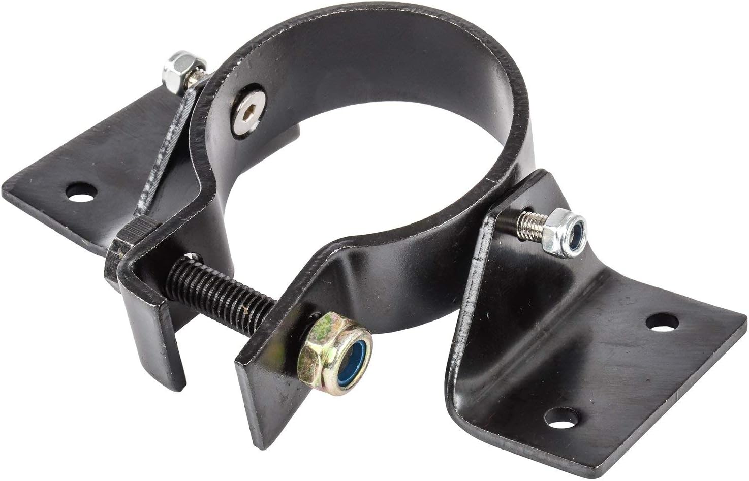 JEGS Steering Column Floor Adjustable Mount | Fits 2” Diameter Steering Columns | Mounting Bracket Bolt Holes: 7/32 in. Diameter | Painted Black Steel
