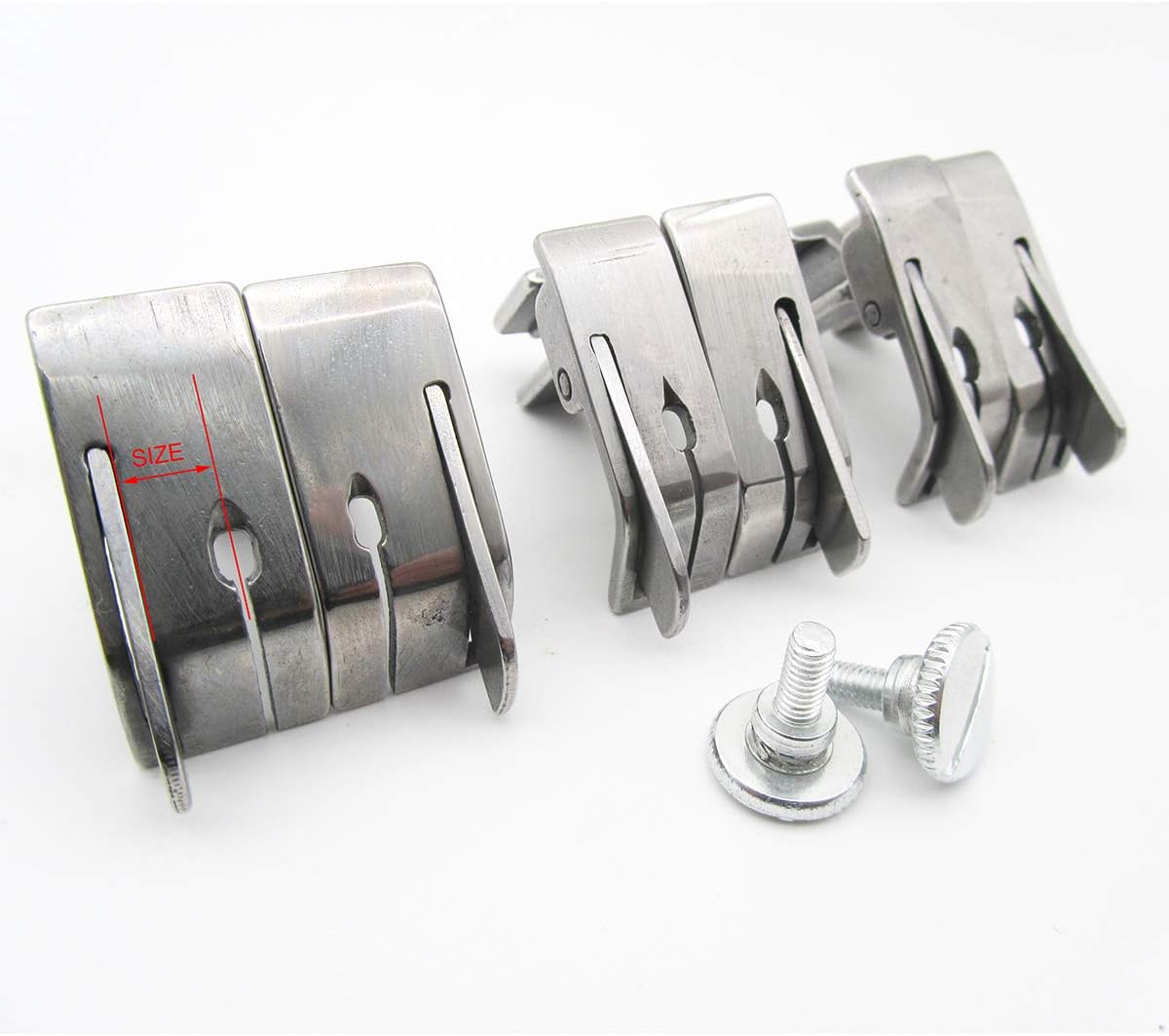 CKPSMS Brand -3Sizes(6pcs) Industrial Sewing Machine Hinged Presser Foot #SP-18 with Right & Left Guide (SP-18 1/16+1/8+1/4 with Right & Left Guide)