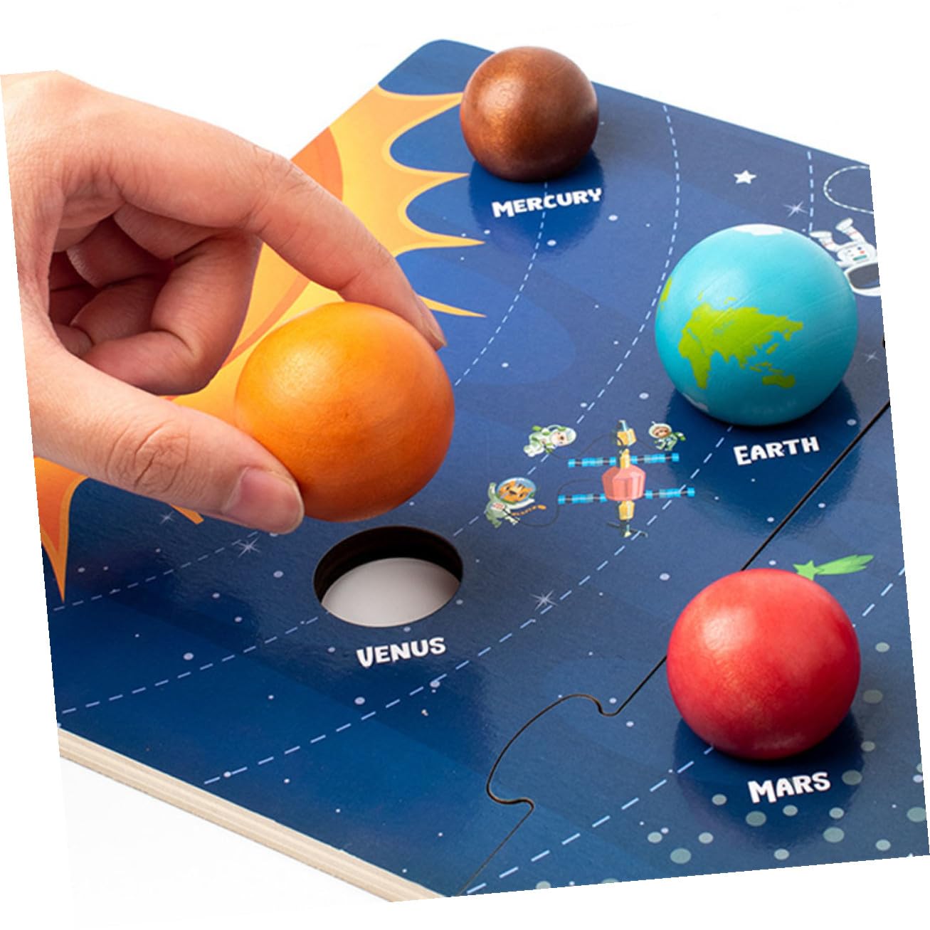 VICASKY Puzzle in Legno Educativi Decorazioni Scuola per Bambini, Rappresentazione del Solare 8 Pianeti per Imparare e Sviluppare Abilità Cognitive