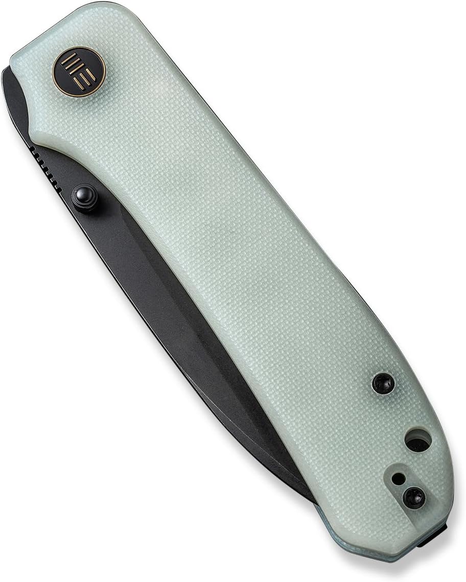 WeKnife Big Banter Pocket Knife for EDC,Folding Knife with 3.69”CPM 20CV Blade Natural G10 Handle,Titanium Thumb Stud Opener WE21045-3
