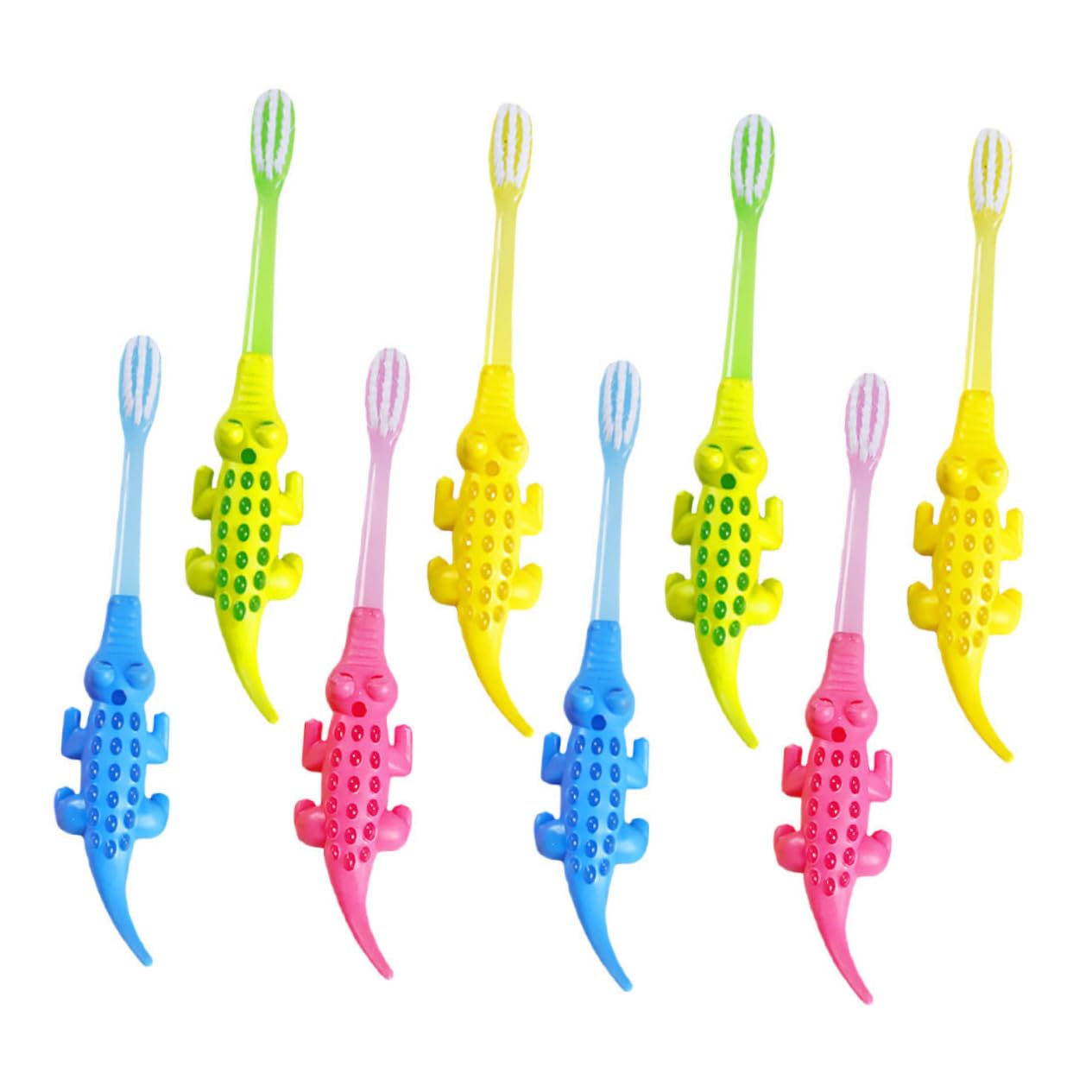 FOMIYES Cartoon Animal Toothbrush Set 8pcs Child Toothbrush Baby Tooth Brush Oral Care Random Color