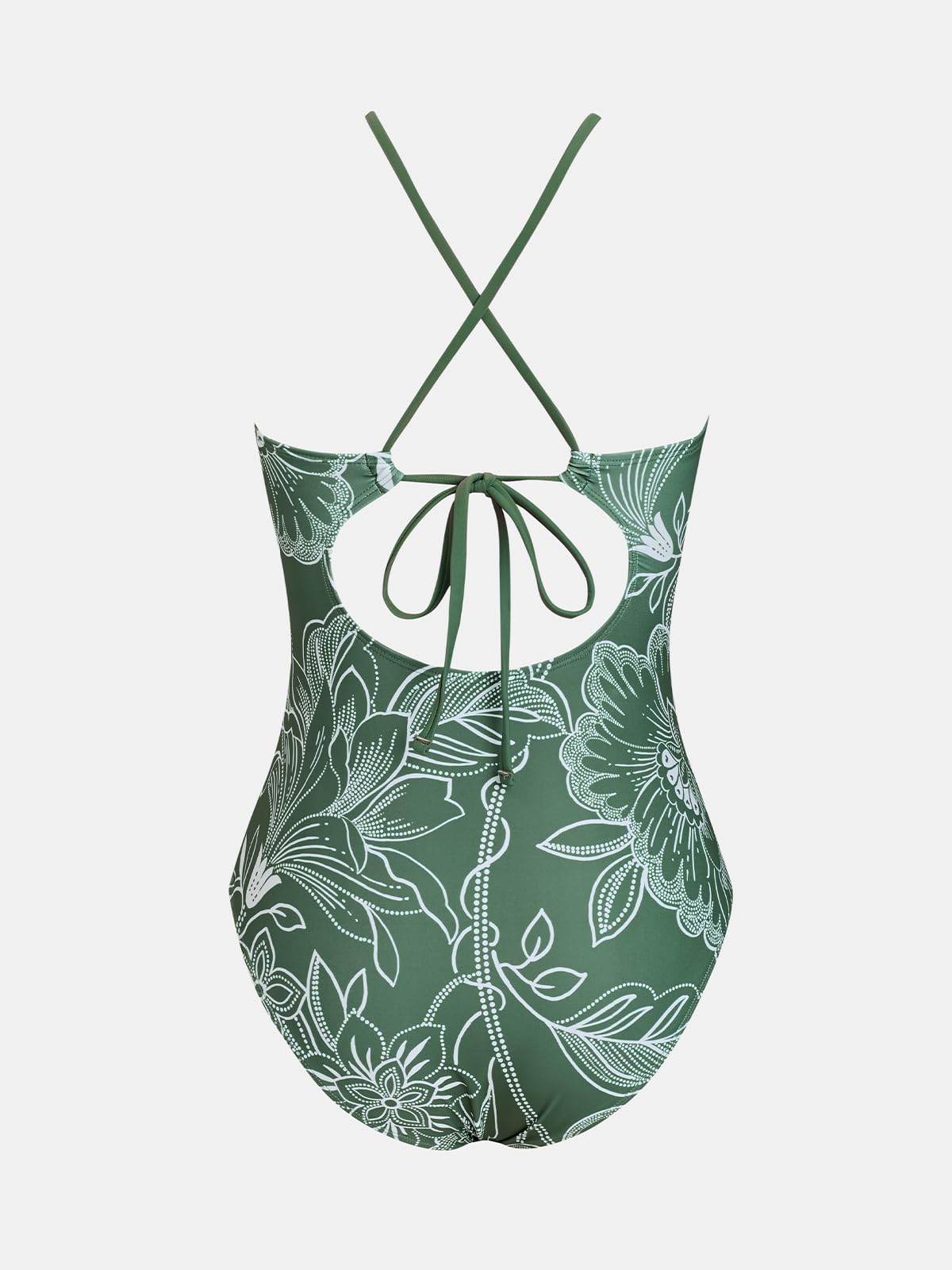 CUPSHE Mujer Bañador de Cuello Halter Traje de baño con Espalda Cruzada Traje de Baño de Una Pieza