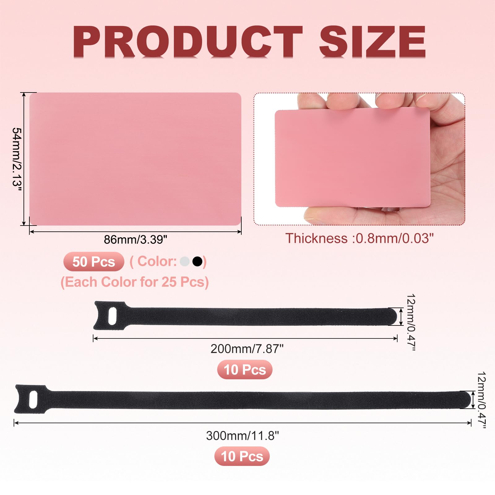 QUARKZMAN Pezzi. Biglietto Da Visita In Metallo Vuoti In Alluminio Rosa/Oro | 0.8mm x Pollici Spessi, Per Incisione, Biglietti Per Ufficio Carte Regalo, Fai Da Te