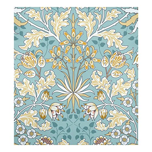 QwThum Teal Dishwasher Magnet Cover Front Door Panel Magnetic Covers Decoration Sticker Decorative Refrigerator Home Cabinet Appliances Stickers Vintage Art Leaves Flower 23 W x 26 H Inch