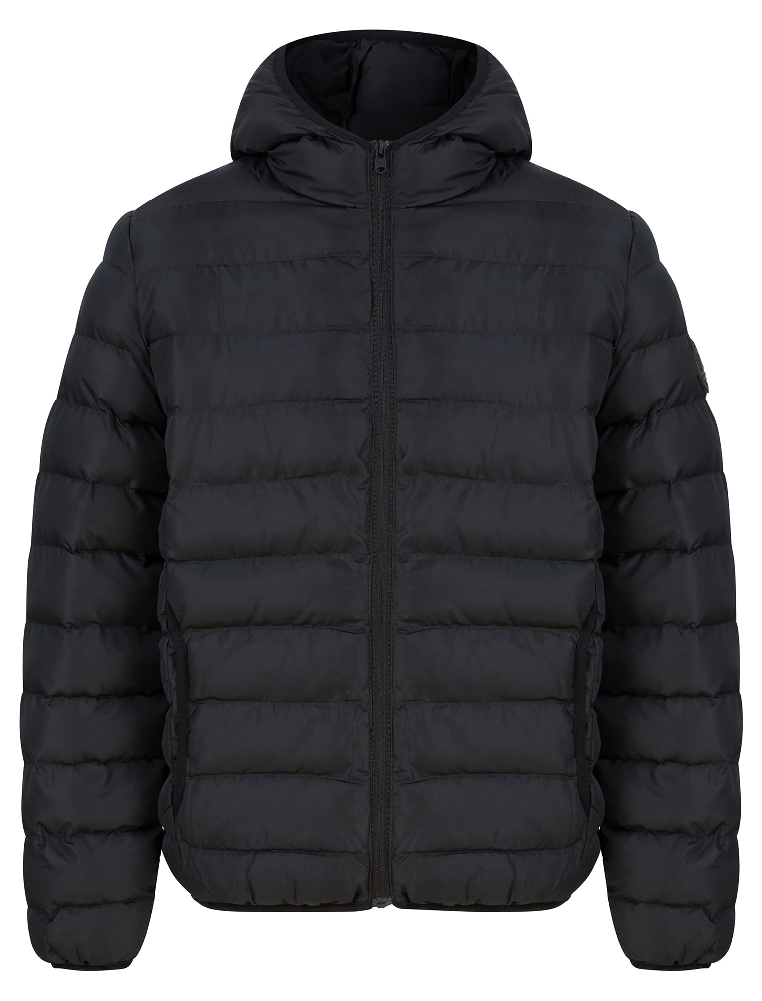 Tokyo Laundry Men's Jet Black Tamary Quilted Puffer Jacket With Hood