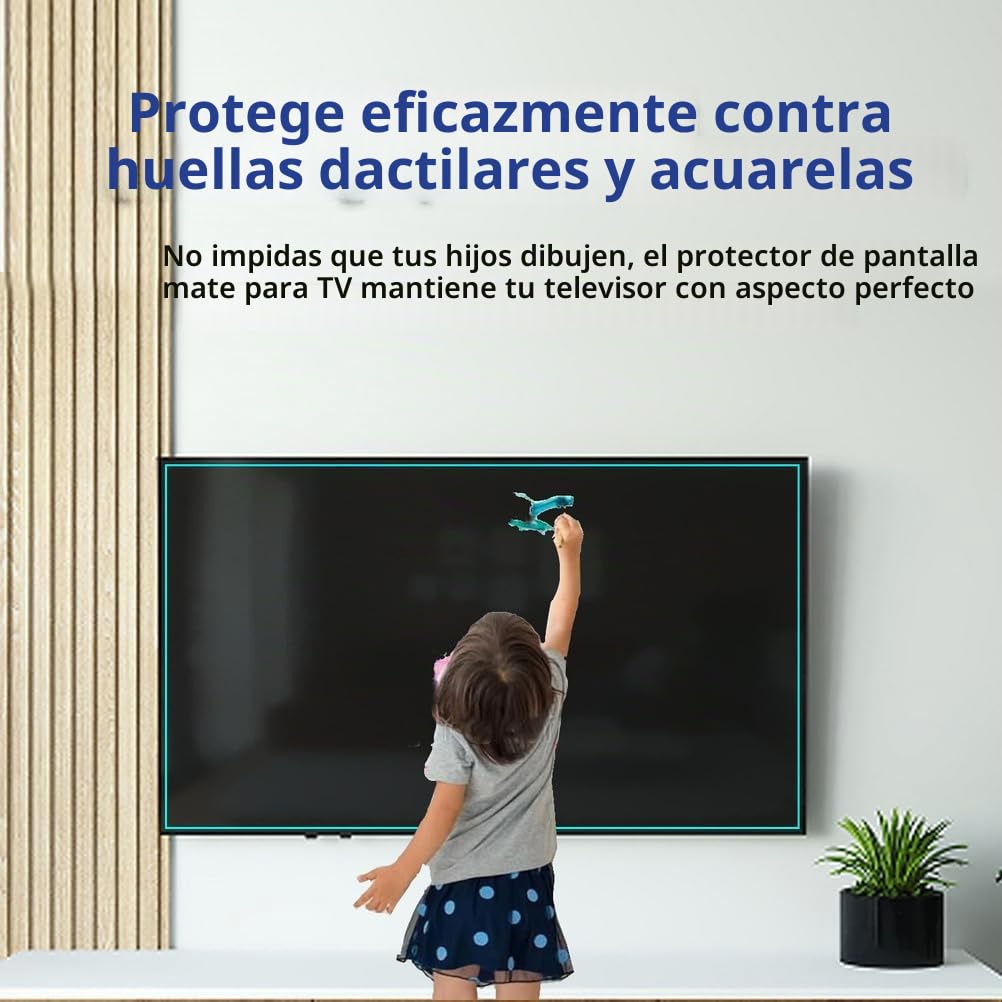 Protector De Pantalla Para 55" TV Que Bloquea La Luz Azul, Película Mate Antirreflejos Y Filtro Antirreflejos Para Tvs 4K, Película Resistente A Arañazos Y Al Polvo,55in 1221 * 689mm