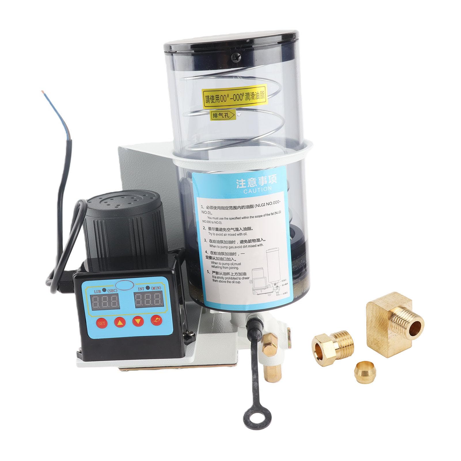 FTVOGUE Pompa Olio Elettrica Pompa Lubrificante Automatica in Ghisa AC 20W 2L 6MPa 60cc Min Olio Elettromagnetica CNC per Lubrificazione Punzonatrice Fresatrice Tornio