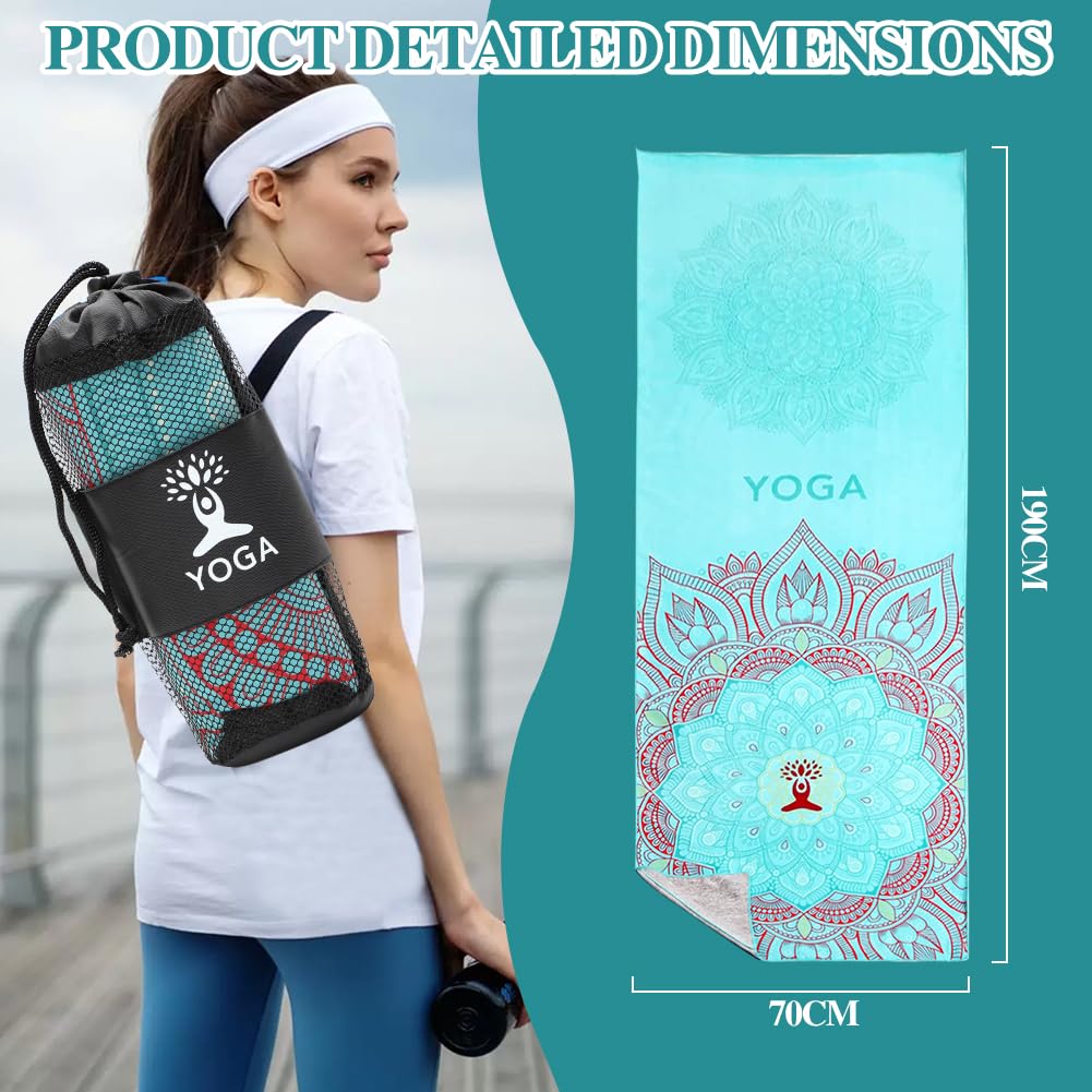 RANJIMA - Handdoek voor yogamat, antislip yogamat, yogamat, deken voor mat of fitnessaccessoires, absorberend, sneldrogend RANJIMA - Handdoek voor yogamat, antislip yogamat, yogamat, deken voor mat of fitnessaccessoires, absorberend, sneldrogend
