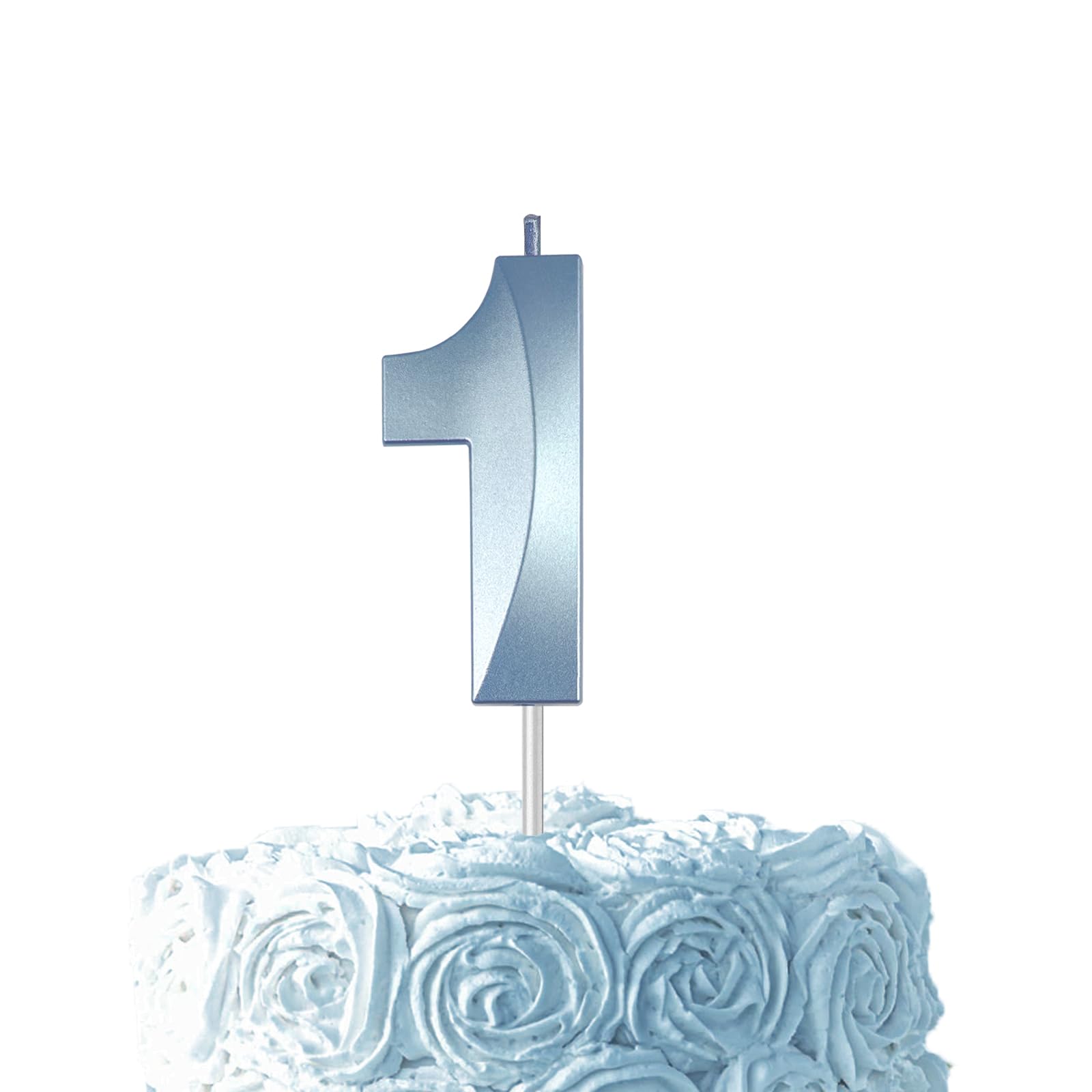 Blue Birthday Number 1 Candles for Wedding Party Cake Decorations