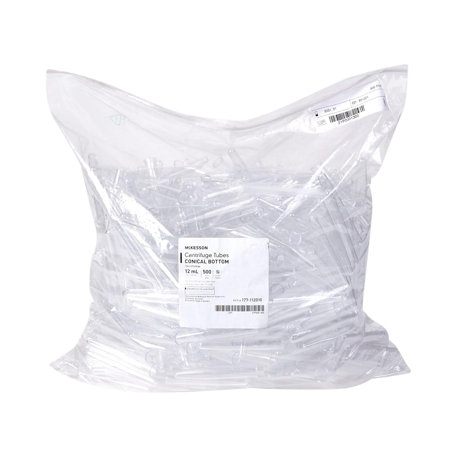 McKesson Centrifuge Tube 1,500xG Conical Bottom 177-112010 500 Count