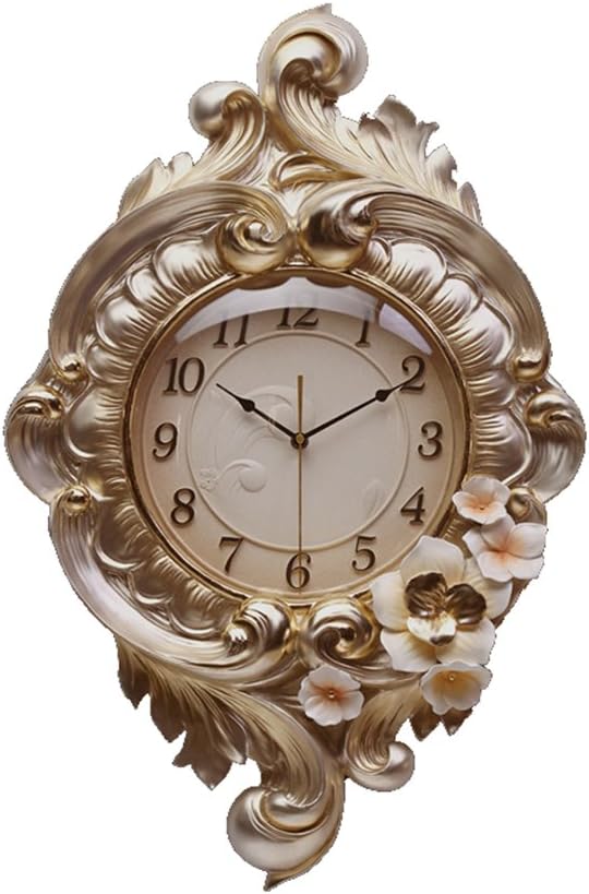 WEEDAY 26 inch European resin wall clock, stylish three-dimensional wall clock -by TIANTA (Color : Gold)