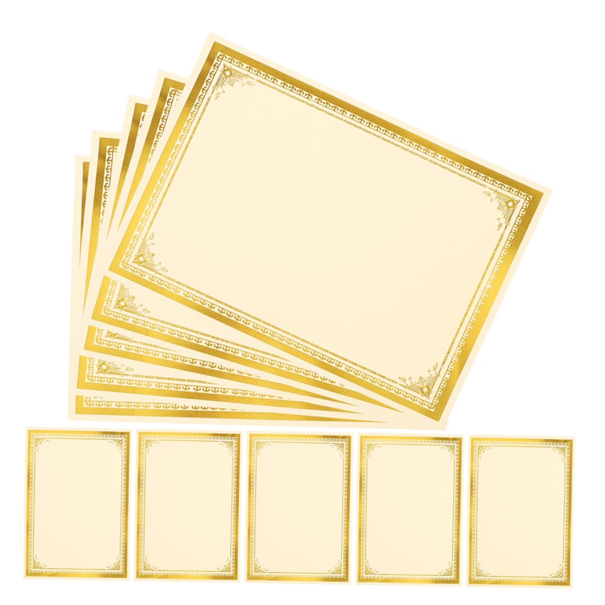 Ipetboom 35 Hojas de Papel Dorado para Diploma, Certificados de Reconocimiento, Escritura Suave 35 Piezas