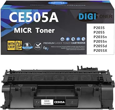 05A CE505A MICR Toner Cartridge Replacement for HP 05A CE505A MICR Toner Cartridge Compatible with HP Laserjet P2035 P2055 P2035n P2055n P2055d P2055X Printer  1-Pack, Black