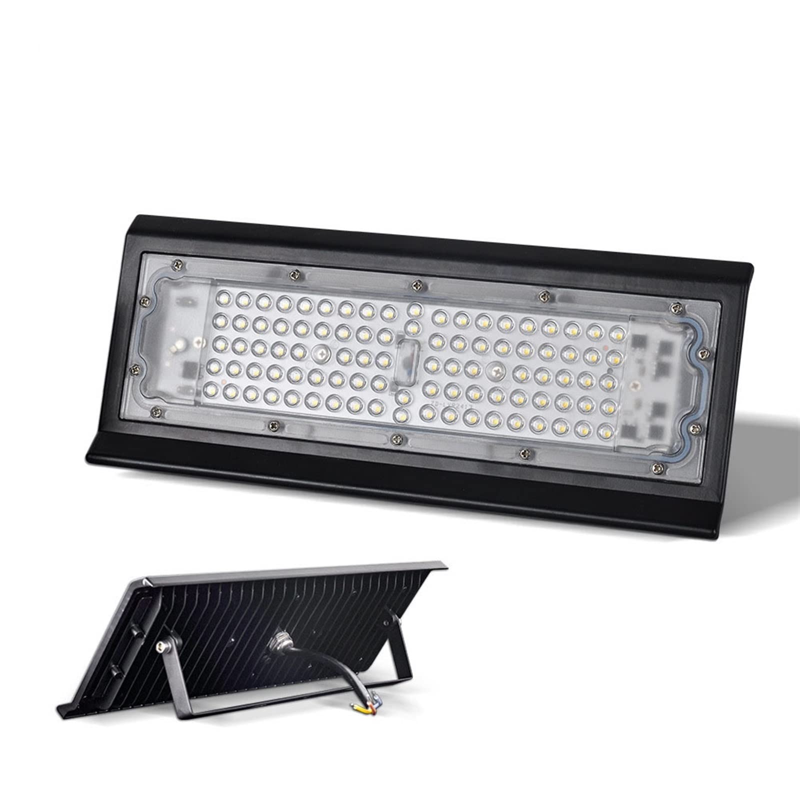 lampy solarne do użytku na zewnątrz, Reflektor LED Zewnętrzny ogród Oświetlenie krajobrazu Odbłyśnik Reflektory rzucane na światło, Rozmiar: 100 W Czarna lampa muszlowa(100W Black Shell)