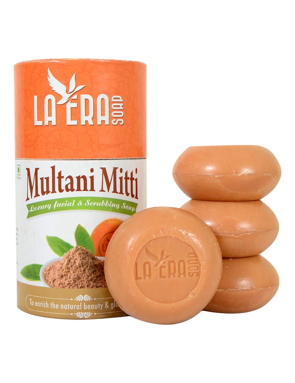 LA ERA Multani Mitti Luxury Facial & Scrubbing Soap (4 x 100 GM) pack of 4