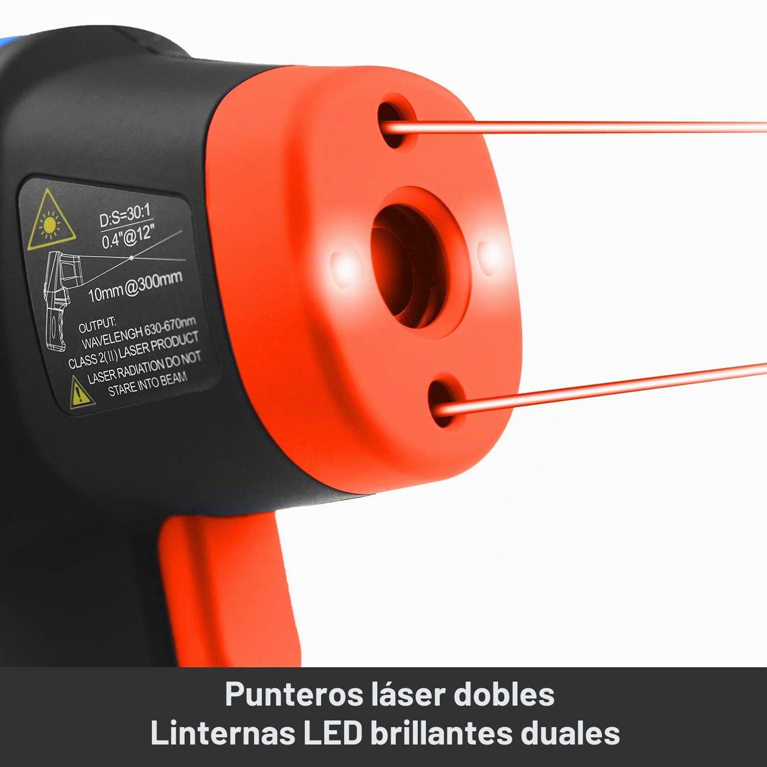 Termómetro infrarrojo BTMETER BT1500, Pirómetro sin contacto D:S 30:1 Medidor de temperatura láser, -58℉ a 2732℉ (-50℃ ~ 1500℃) Pistola digital de temperatura IR para industrial - No para humanos