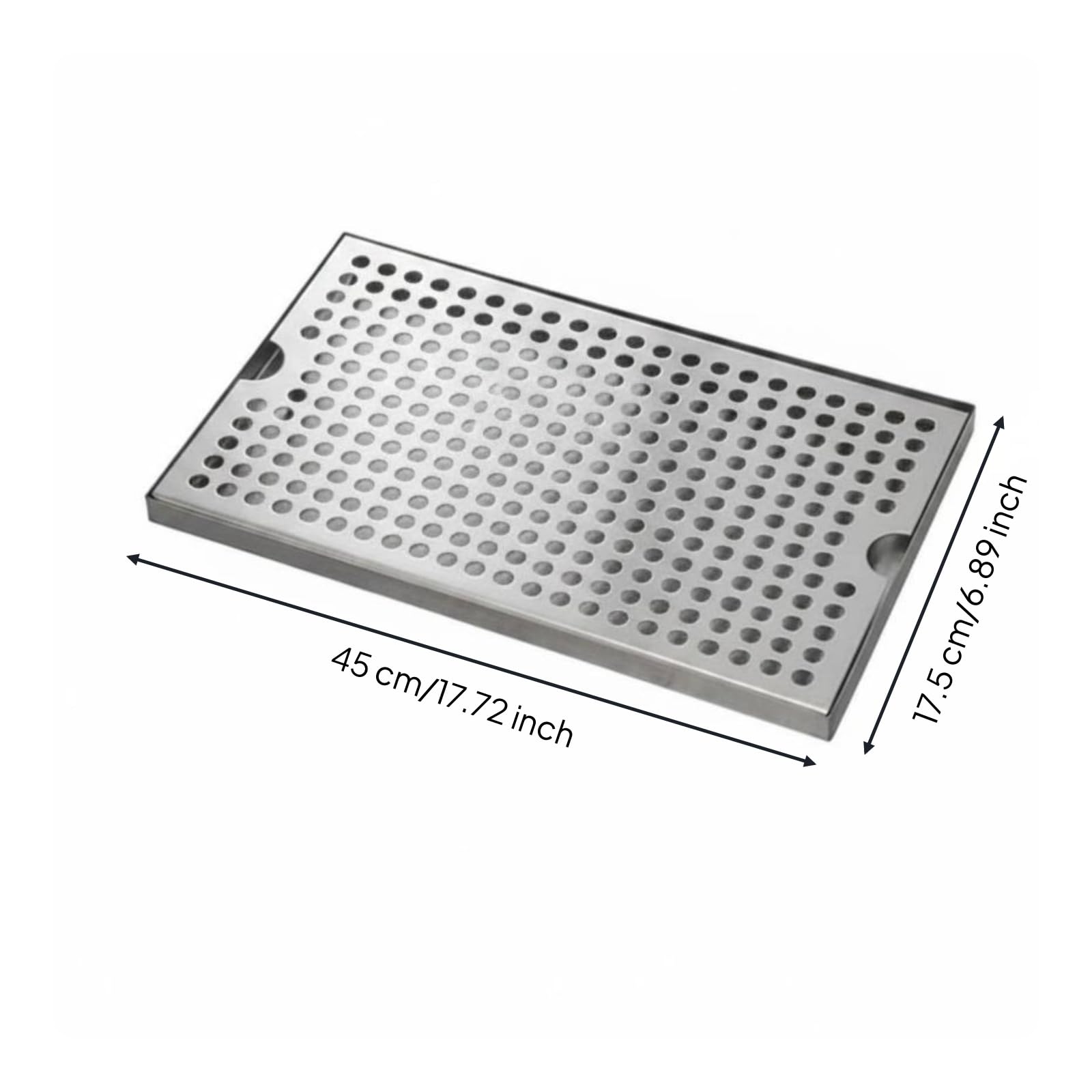 Plateau avec Grille Perforée Petit Plateau Égouttoir Compact Égouttoir à Vaisselle avec Bac à Gouttes pour Comptoir, 60 X 17,5 X 1,5 Cm