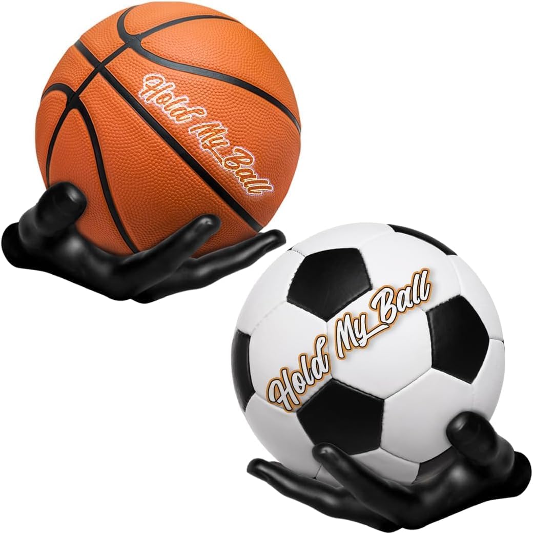 2x Basketball Halterung Wand | Palmenförmige Ballhalter Für Fußball & Football