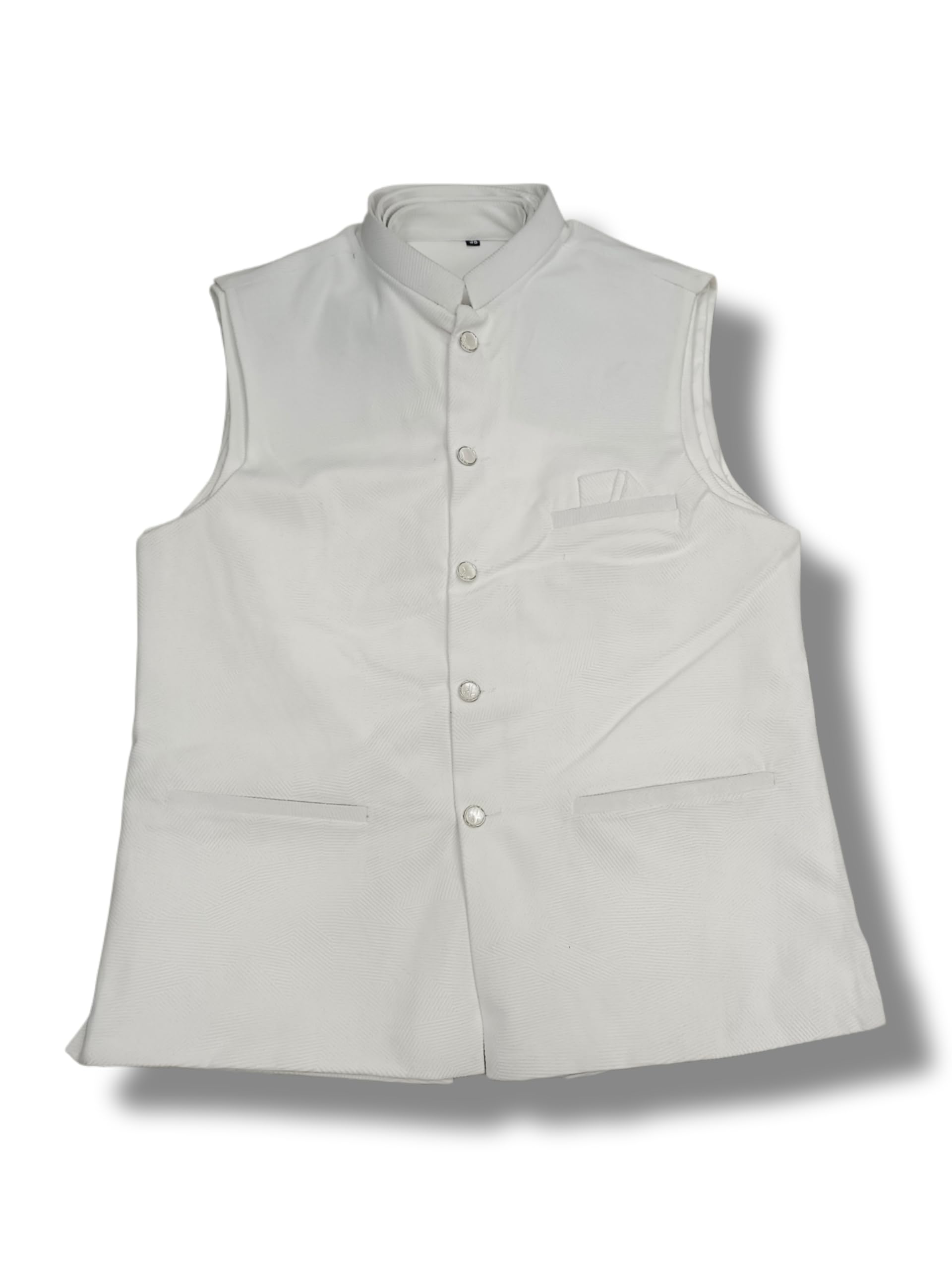 Men's Jacquard Silk Blend Nehru Jacket, Mandarin Collar, Regular Fit, Grey, Two Front Welt Pockets-picture-17