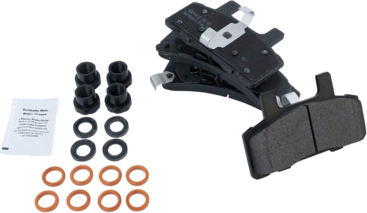 TRQ Front Brake Caliper Set Zinc Coated Brackets Pads Compatible with 1990-93 1999-00 Cadillac DeVille Escalade Fleetwood Commercial Chassis 1988-02 Chevrolet GMC 1994-99 Dodge Ram 1500