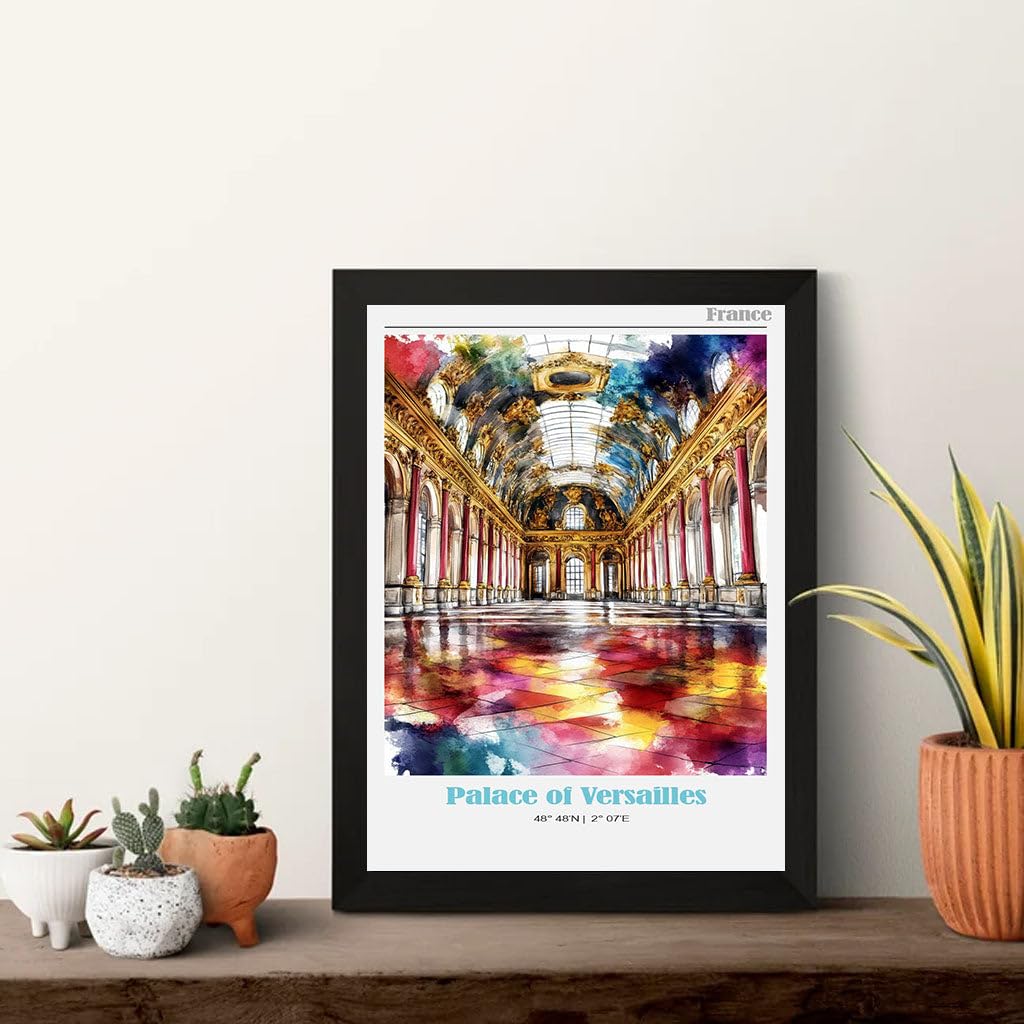Amazon.com: Palace of Versailles- France Travel Poster, Canvas