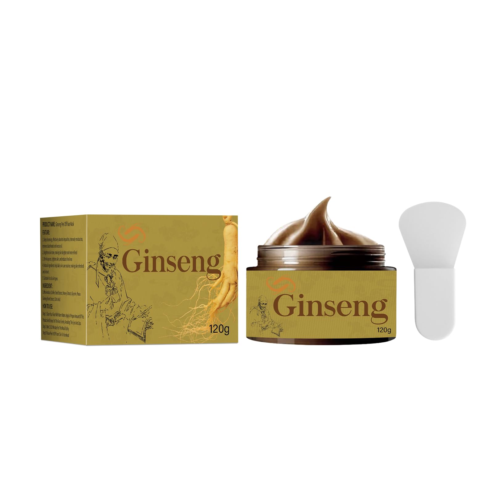 Hana Ginseng Peel-Off Clay Mask – Korean Herbal Facial Mask | Vegan & Dermatologically Tested | Deep Cleansing, Refined Pores & Glowing Skin (1Pc)