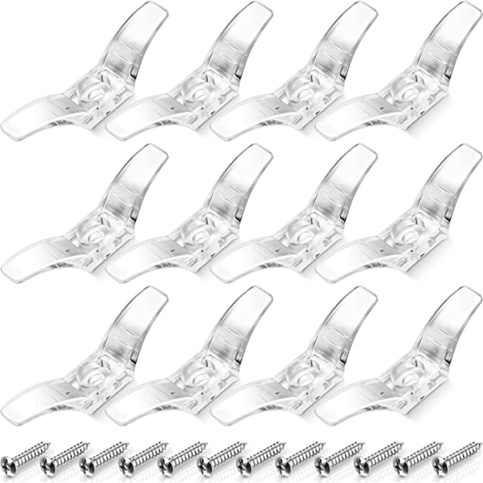 PANGBOER Blinds Cord Cleats Rope, Small Rope Holders Blind Hook Winders with Screws for Roman Shade Curtains Window Blind Cord Curtains with Hooks Curtain White White Shower