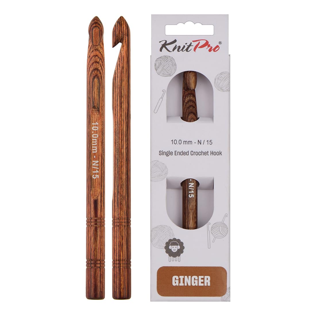 KnitPro Ginger Single Ended Crochet Hook | 10.00mm