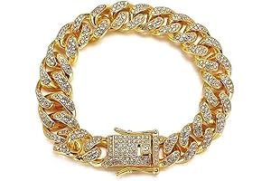 13mm Diamond Iced Out Cuban Link Chain Necklace Bracelet for Men