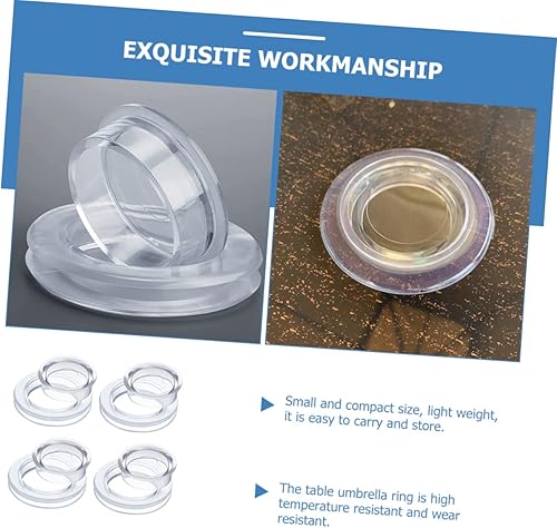 Miniatura 4 de SECFOU Juego de 4 juegos de tapas de enchufe para paraguas, juego de mesa de comedor al aire libre, protector de mesa de comedor pequeño, anillo de