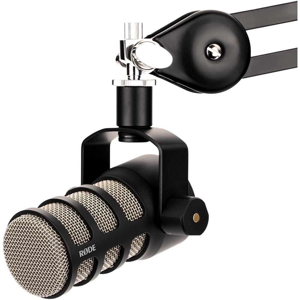 Rode PodMic Dynamic Podcasting Microphone Bundle AI-1 Studio-Quality USB Audio Interface and Auray BAI-2X Two-Section Broadcast Arm