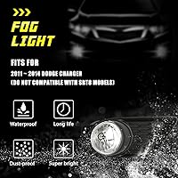 Vista 3 de TOPSCOPE Luces antiniebla compatibles con Dodge Charger 2011 2012 2013 2014 Lámparas antiniebla con arnés de cableado H10 12V 42W bombillas